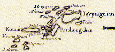 図：ゴービル「琉球諸島図」に描かれた先島諸島