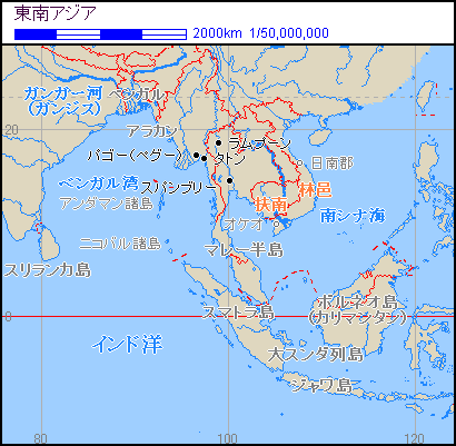地図：東南アジア